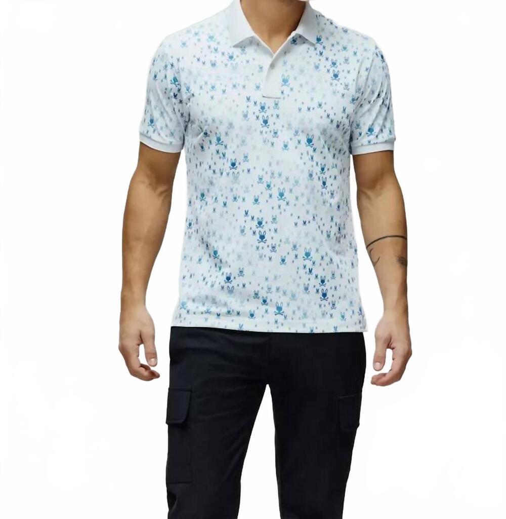 NEW PSYCHO BUNNY nev sport polo shirt in white
